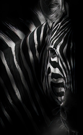 Study - Zebra (Equus Quagga) - Shadows and Patterns.
